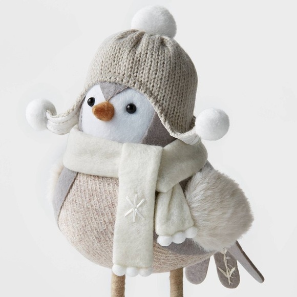 Wondershop Fabric Bird Cream Scarf Decorative Figurine Featherly Friends - Picture 9 of 9